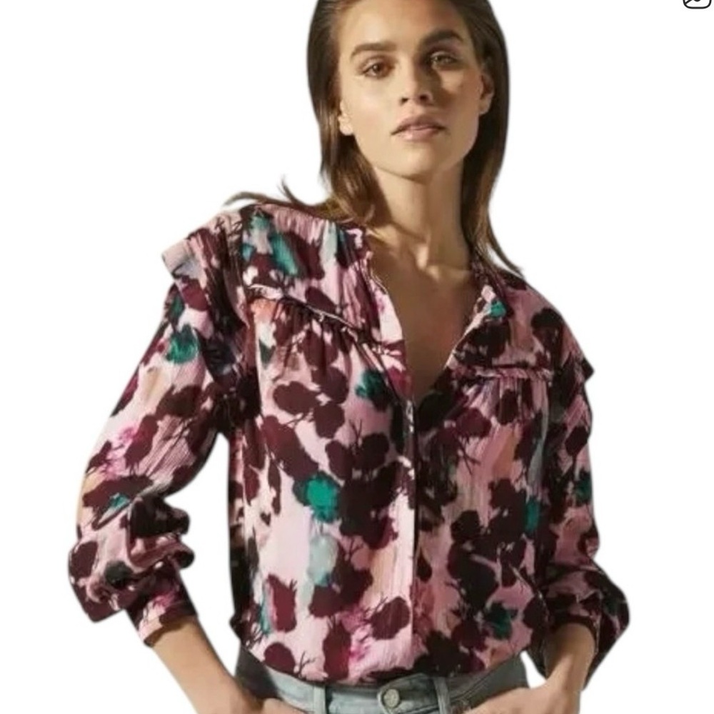 Reiss Phoenix Multicolor Floral Blouse - Picture 1 of 4